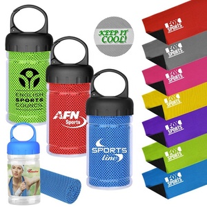 Kit Asciugamano Rinfrescante Deluxe per Sport all'Aperto, Asciugamano a Raffreddamento Istantaneo <span class=keywords><strong>in</strong></span> Bottiglia con Gancio, Bottiglia d'Acqua <span class=keywords><strong>in</strong></span> <span class=keywords><strong>Plastica</strong></span> - Product Image 2