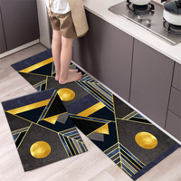 Factory Sale Polyester Crystal Velvet Non slip Water Absorbent Runner Rug Kitchen Floor Mat for Sale