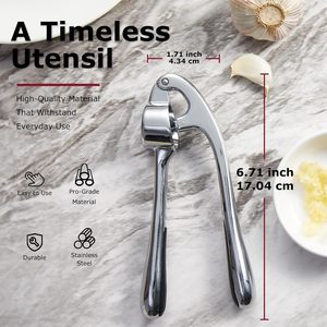 Venta caliente ayudante de cocina portátil Prensa de ajo Manual Aleación de aluminio Trituradora de ajo Exprimidor de mano Ecológico - Product Image 2