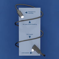 Câble de charge rapide USB-C à 90 degrés en nylon de 4 mètres pour ordinateur Android et imprimante avec transfert de données haute vitesse