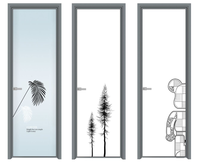 Porte de salle de bain pliante en verre, gain de place |   Porte de toilette moderne en alliage d'aluminium imperméable, isolation acoustique en verre, hôtel, appartement