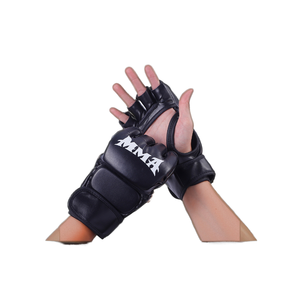 Guantes de Boxeo MMA de Cuero sin Dedos - Diseño de Palma Engrosada Impermeable para Entrenamiento de Artes Marciales y Sacos de Arena para Adultos - Product Image 2