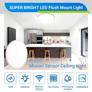 Luz de Techo con Sensor de Movimiento LED IP44 de 9 Pulgadas para Interiores Lámpara de Perfil Bajo con Sensor para Clóset Sótano Garaje Despensa - Product Image 3