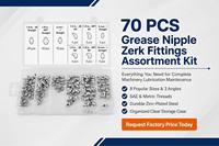 Kit d'assortiment de 70 embouts de graissage Zerk, filetages métriques SAE pour la lubrification des machines