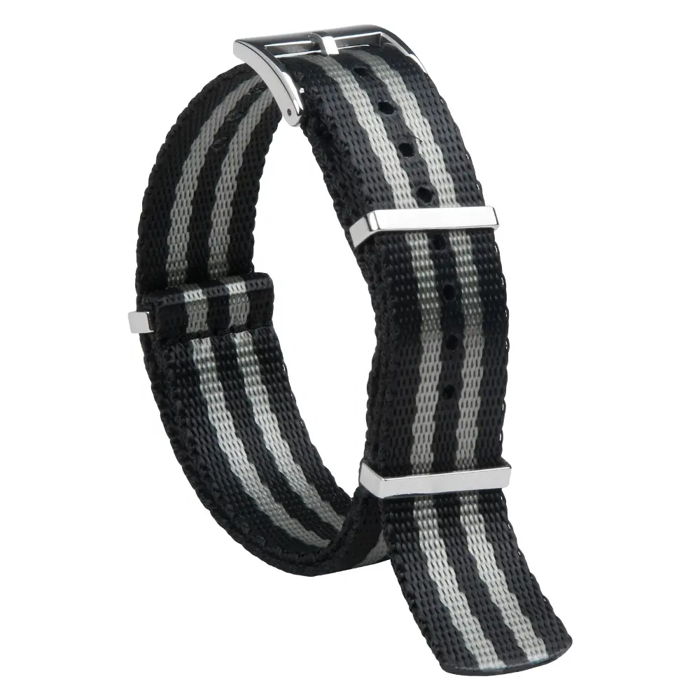 Schlussverkauf Nylon-Uhrenarmband 18/20/22/24 mm Einteiliges Sicherheitsgürtel-Gewebe-Uhrenarmband mit 304L-Edelstahlschnalle