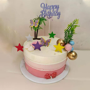 Décoration de gâteau festive : étoiles, papillons et accents de boules métalliques – Fournitures de décoration de gâteaux - Product Image 4