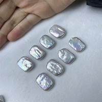 Perles de culture d'eau douce naturelles, irrégulières, blanches, fortes et lumineuses, de 14-15 mm, en forme de bouton, carrées, baroques, pour DIY