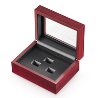 Caja de Exhibición de Madera de Alta Calidad Hecha a Mano con Tapa Transparente para Joyería y Anillos, Venta al Por Mayor