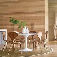 Tabouret de bar commercial moderne en contreplaqué de noyer pour salons, hôtels et centres commerciaux