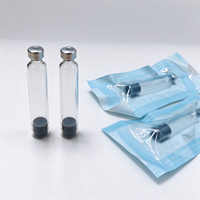 Tube en verre borosilicate neutre transparent vide de 3 ml avec bouchon en aluminium pour l'emballage de liquides cosmétiques