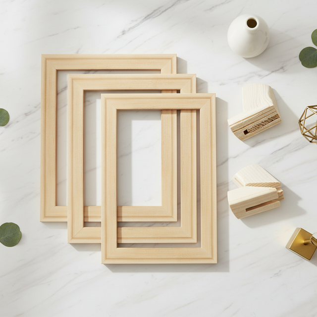 Manufacturer Custom Eco-Friendly Modern DIY Solid Pine Wood Square Wall Mount Picture Frame for Oil Painting