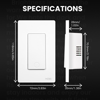 Interrupteur intelligent 3 voies LangYeao, norme américaine, Tuya WiFi, compatible avec Alexa et Google Home, fil neutre requis, contrôle multiple, programmation de l'horloge