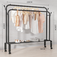 Cintre pliable d'intérieur à double pôle Séchoir à linge moderne polyvalent Supports de vêtements en métal