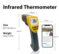 Termometer Inframerah Digital VA6530A dengan Laser Penunjuk, Pengukuran Suhu Tanpa Sentuh, Penggunaan Industri, Dapat Disesuaikan, ABS, OEM