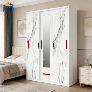 <span class=keywords><strong>ตู้</strong></span><span class=keywords><strong>เสื้อผ้า</strong></span>เหล็กพิมพ์ลายทันสมัย 4 ประตู 2 ลิ้นชัก พร้อมกระจกและราวแขวน<span class=keywords><strong>เสื้อผ้า</strong></span> <span class=keywords><strong>ตู้</strong></span>เก็บของในห้องนอนพร้อมกุญแจล็อค - Product Image 5