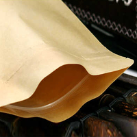 Sachet en papier kraft avec fermeture éclair refermable, écologique, de qualité alimentaire, pour noix, café, sucre, sushi, pizza, gelée, stockage en plastique