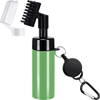 Brosse de nettoyage de clubs de golf portable et étanche en acier noir durable, accessoires de nettoyage de clubs de golf, prix promotionnel de gros