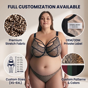 Ensemble soutien-gorge et culotte grande taille à couvrance complète pour femme, personnalisé en usine, style africain - Product Image 1