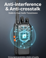 Radio bidirectionnelle portable UHF cryptée longue portée 888S A08C 430-440 MHz pour la sécurité des entrepôts et des hôtels