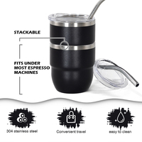 Mug à café à double paroi, gobelet isotherme en acier inoxydable, 4oz, 6oz, 8oz, avec couvercles, mug de voyage personnalisé pour boissons chaudes et froides