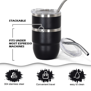 Taza de Café de Doble Pared, Vaso Térmico de Acero Inoxidable de 4oz, 6oz, 8oz con Tapas, Taza de Viaje Personalizada <span class=keywords><strong>para</strong></span> Bebidas Calientes y Frías - Product Image 3
