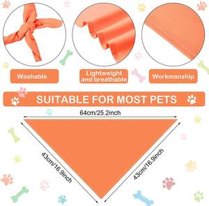 وشاح حيوانات أليفة مطبوع بنقشة التبخير بلون سادة وشاح حيوانات أليفة مثلث بشعار مخصص وشاح قط كلب للكلاب الصغيرة والكبيرة للبيع بالجملة - Product Image 5