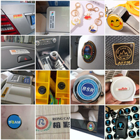 Etiqueta Adhesiva 3D Personalizada con Resina Epoxi, Redonda o Rectangular, con Logotipo, Resistente al Agua, para Automóviles, Electrónica y Marcas