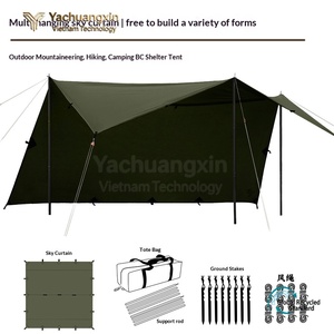 19 Hang Point Multi Functional Awning Olive Green Blackout 210D Oxford Fabric UPF50+ Waterproof 8000mm - Product Image 3
