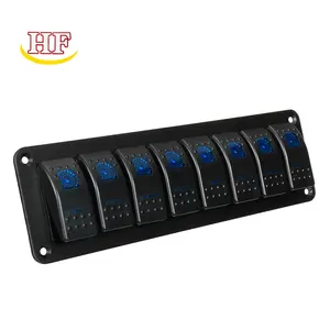12V Barco Marinho Ônibus 5 Pins ON OFF Toggle Switch Pré-cabeado 8 Gang Inline Habitação Kit Rocker Switch Panel