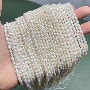 Jd Chất Lượng Cao 3.5-4Mm Nước Ngọt Tự Nhiên Baroque Ngọc Trai Đính Cườm Threaded Nhỏ Gạo Hạt Ngọc Trai Cho Đồ Trang Sức Làm Loose Ngọc Trai - Product Image 3