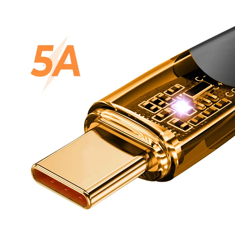 LEDライトType-CUSBデータ転送5A高速充電ケーブルを備えたXioamiの高品質