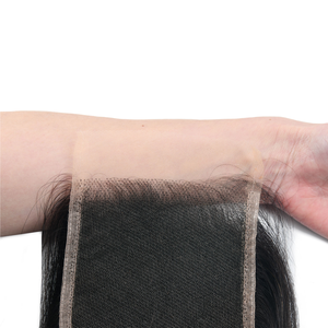 Cierre frontal de encaje 4x4 de cabello humano Remy 100% con doble trama a máquina para mujer, suministro confiable de cabello al por mayor - Product Image 2