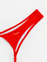 String et tanga de bain sexy en PU brillant pour jeune fille, style bikini unique