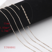 Varias cadenas de cable de eslabones planos de Plata de Ley 925, cadena de Singapur, cadena de bordillo con cuentas para DIY, collar, pulsera, fabricación de joyas