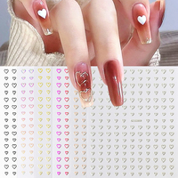 3D goud zilver roze liefdeshart nagelstickers Valentijn ontwerp gouden geometrie liefde nagel manicure decoratie
