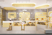 Conception d'intérieur de magasin de cosmétiques modulaire écologique de luxe, aménagement clé en main pour la vente au détail de produits de beauté, présentoirs personnalisés, vitrine de maquillage
