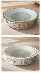 Cama para Gato Branca e Amarela, Arranhador de Papelão Ondulado de Grande Diâmetro, Resistente ao Desgaste e que Não Danifica as Garras - Product Image 5