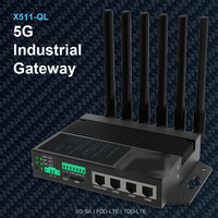 Routeur industriel 5G X-511-QL avec RJ45, température large plage de -30 à +70°C, en métal, IP30, DC 12 à 24V pour grue aérienne sans pilote