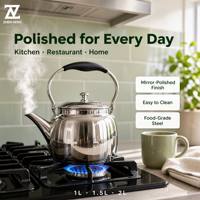 Bouilloires et Théières en Acier Inoxydable Zhenneng pour Cuisinière à Gaz et Micro-ondes, Compatible avec l'Eau Chaude, Usage Domestique 1L 1.5L 2L