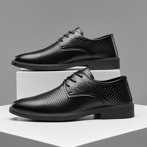 Zapatos Formales de Oficina para Hombre, Cierre sin Cordones, Parte Superior de Cuero PU, Impermeables, Antideslizantes, Transpirables, Mocasines de Negocios Resistentes - Product Image 4