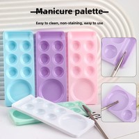 Plateaux en plastique pour vernis à ongles, palette rectangulaire pour mélange de couleurs, plateau porte-peinture, fournitures pour ongles, accessoires de peinture pour ongles