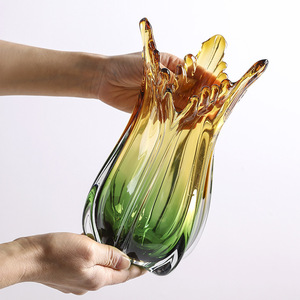 Luxurious Light Modern Gradient Color Glass Tabletop Hydroponic Eco-Friendly Creative <b>Vase</b> - Product Image 2