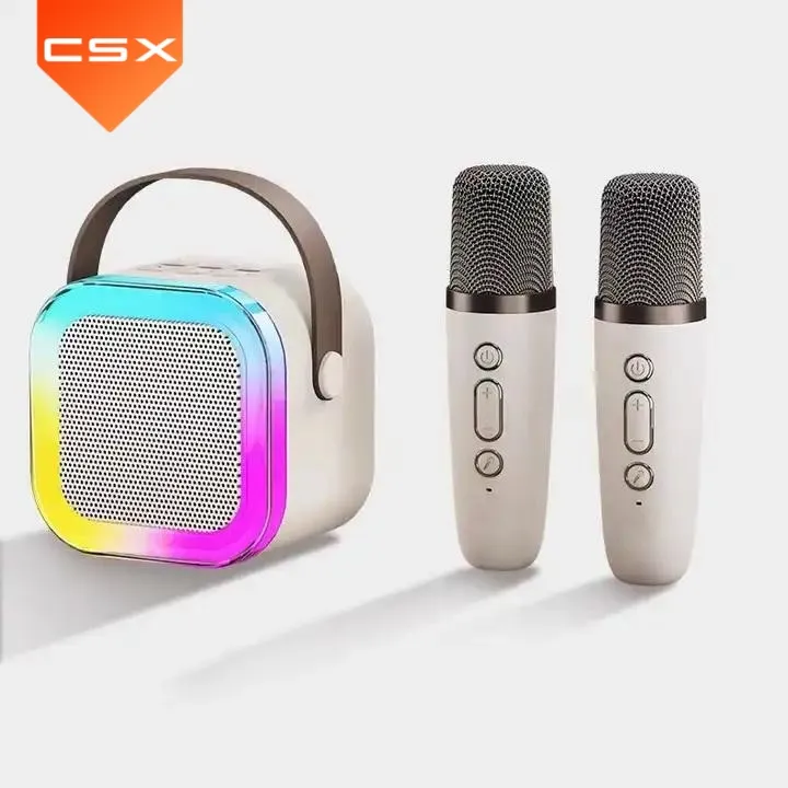 K12 Mini 2 Mic Portable Christmas Gifts Kids Wireless Karaoke Bluetooth Speaker With Microphone