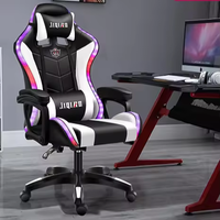 Fauteuil de jeu de course en cuir massage Silla Gamer avec lumières et haut-parleurs Vente en gros Led rouge rgb pour ordinateur de jeu