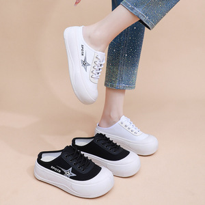 Zapatillas planas de mujer de alta calidad Slip-On Diseño caliente Venta al por mayor Moda Fondo grueso Casual Sport Walking Shoes para otoño - Product Image 5