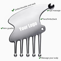 de massage d'acupuncture Gua Sha Outil de sculpture de visage en acier inoxydable pour la relaxation et la santé de la peau