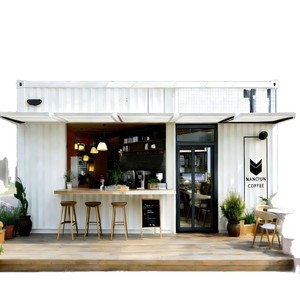 ร้านกาแฟคอนเทนเนอร์ดัดแปลง ดีไซน์มินิมอล ร้านค้าปลีกกลางแจ้ง รูปทรงสี่เหลี่ยมผืนผ้า - Product Image 1