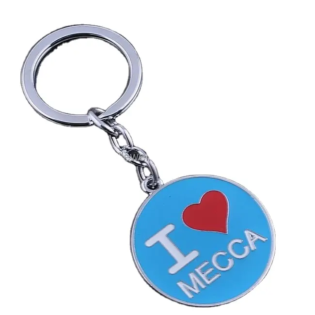 Новый Металлический Эмалированный круглый брелок с надписью «i love MECCA»