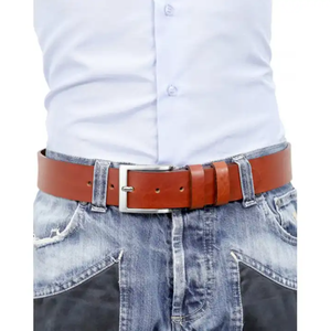 Private Label custom italiano di lusso sublimazione marrone Casual cintura in vera pelle per gli uomini con confezione regalo - Product Image 2