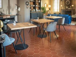 Mesa de Piedra Sinterizada al por Mayor con Marco de Madera, Mesa de Restaurante Mediterráneo, Ecológica y Duradera - Product Image 6